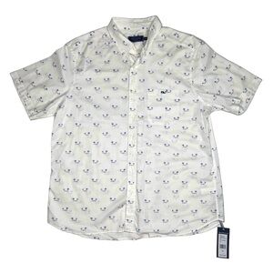Vineyard Vines Palm & Hammock Classic Fit Short Sleeve Button Shirt Size XL